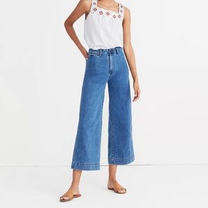 Madewell Emmett Wide-Leg Crop High Rose Jeans Rosalie Wash